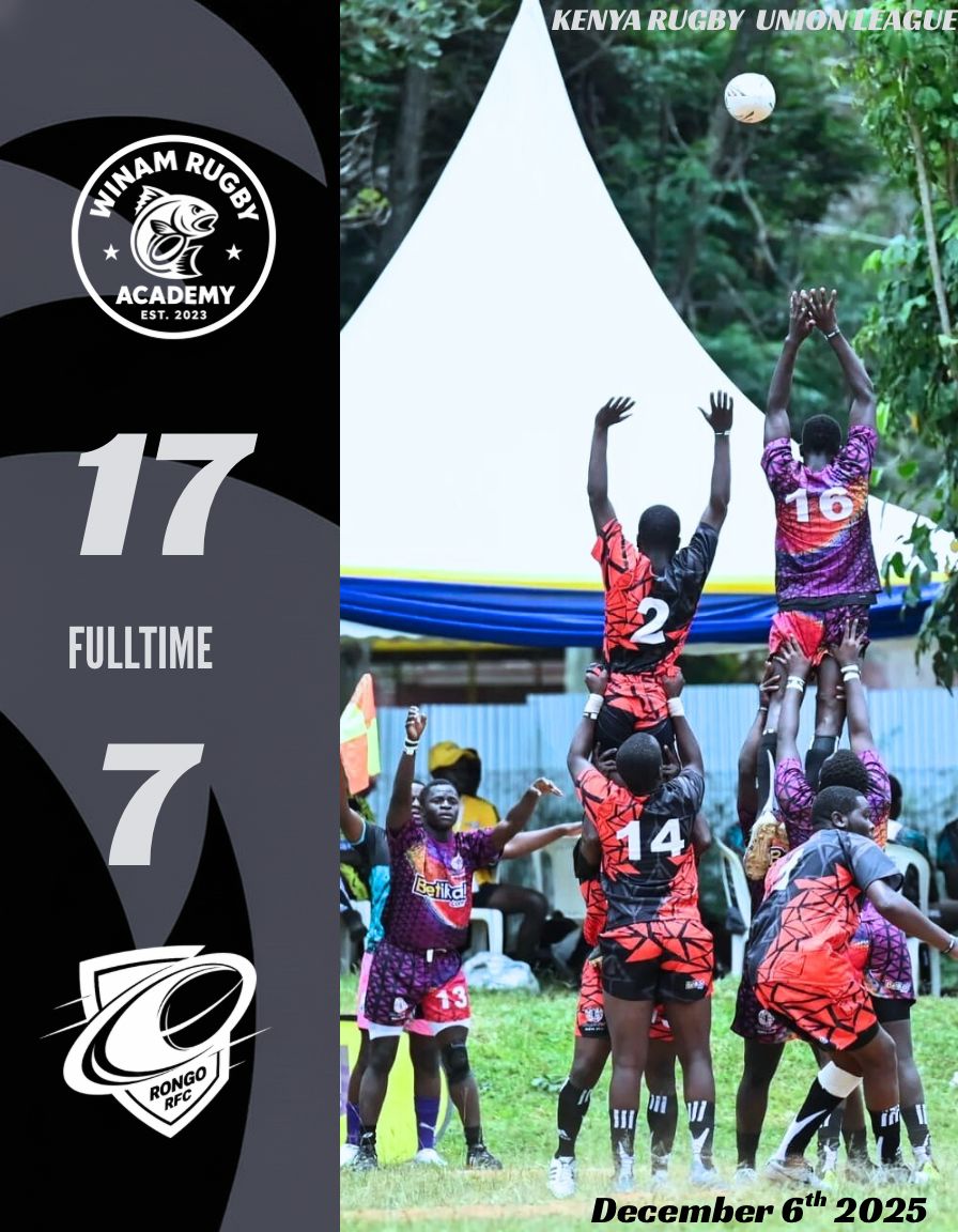 Winam Rugby Secure 17–7 Victory Over Rongo RFC in Third Match of the Season